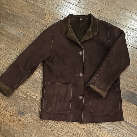 aeros Jackets & Blazers - Brown Suede-like Women's Jacket